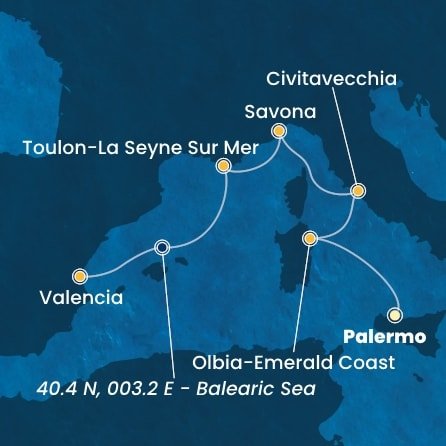 Taliansko, Francúzsko, Španielsko z Palerma na lodi Costa Pacifica