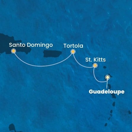 Guadeloupe, Svätý Krištof a Nevis, Britské Panenské ostrovy, Dominikánska republika z Pointe-à-Pitre na lodi Costa Fascinosa