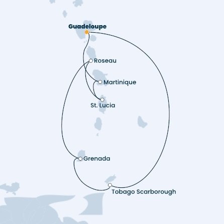 Guadeloupe, Trinidad a Tobago, Grenada, Dominika, Svätá Lucia, Martinik z Pointe-à-Pitre na lodi Costa Fascinosa