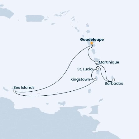 Guadeloupe, Bonaire, Svätý Vincent a Grenadiny, Svätá Lucia, Barbados, Martinik z Pointe-à-Pitre na lodi Costa Fascinosa