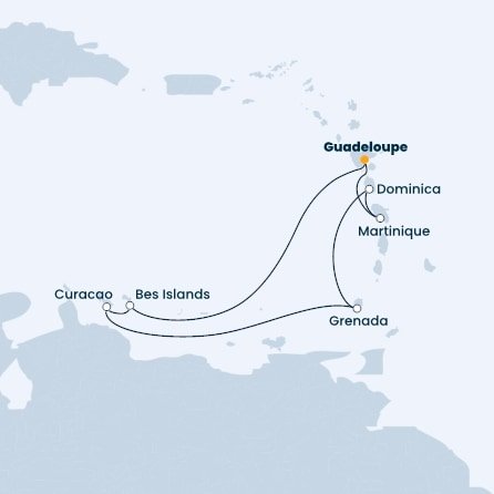 Guadeloupe, Bonaire, Curacao, Grenada, Dominika, Martinik z Pointe-à-Pitre na lodi Costa Fascinosa