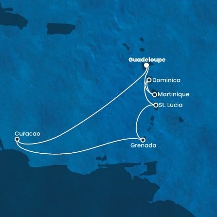 Guadeloupe, Curacao, Grenada, Svätá Lucia, Dominika, Martinik z Pointe-à-Pitre na lodi Costa Fortuna