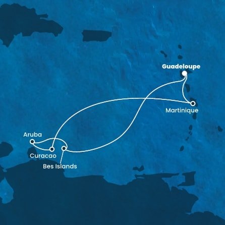 Guadeloupe, Bonaire, Aruba, Curacao, Martinik z Pointe-à-Pitre na lodi Costa Fortuna