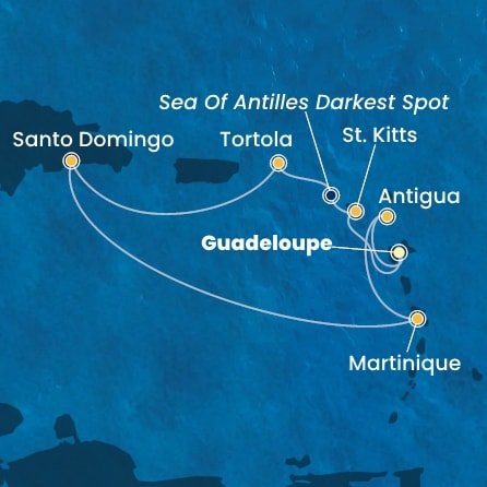Guadeloupe, Svätý Krištof a Nevis, Britské Panenské ostrovy, Dominikánska republika, Martinik, Antigua a Barbuda z Pointe-à-Pitre na lodi Costa Fascinosa