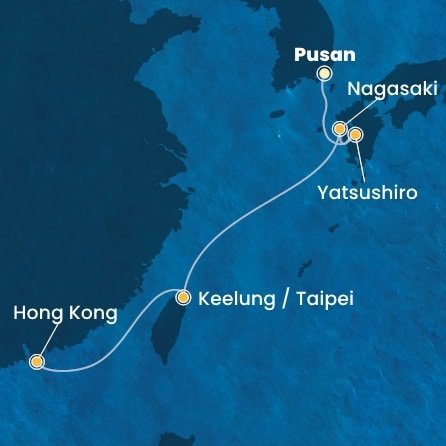 Južná Kórea, Japonsko, Tchaj-wan, Čína na lodi Costa Serena