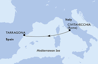 Taliansko, Tarragona z Civitavechie na lodi MSC Meraviglia