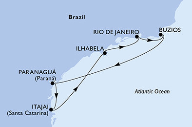 Brazília z Rio de Janeira na lodi MSC Musica