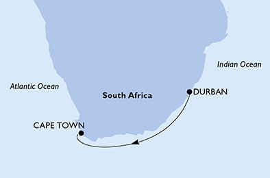 Juhoafrická republika z Durbanu na lodi MSC Sinfonia