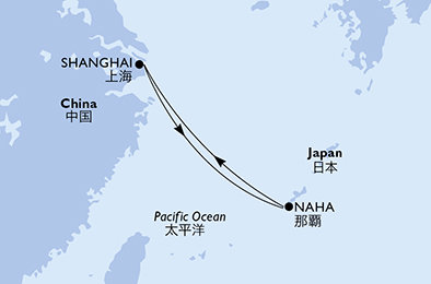 Čína, Japonsko zo Šanghaja na lodi MSC Bellissima