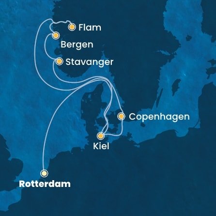 Holandsko, Nemecko, Dánsko, Nórsko z Rotterdamu na lodi Costa Diadema