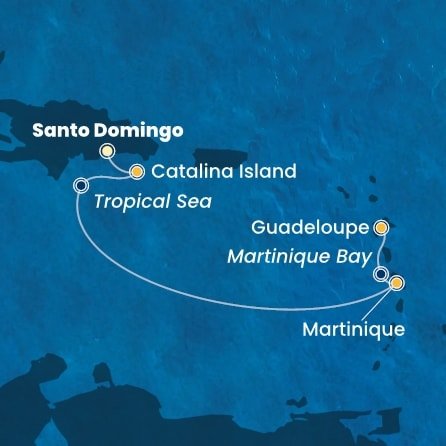Dominikánska republika, Martinik, Guadeloupe zo Santa Dominga na lodi Costa Fascinosa Dominikánska republika, Martinik, Guadeloupe zo Santa Dominga na lodi Costa Fascinosa