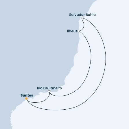 Brazília zo Santosu na lodi Costa Diadema