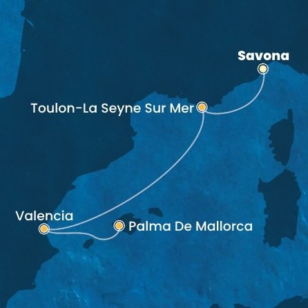 Taliansko, Francúzsko, Španielsko ze Savony na lodi Costa Pacifica