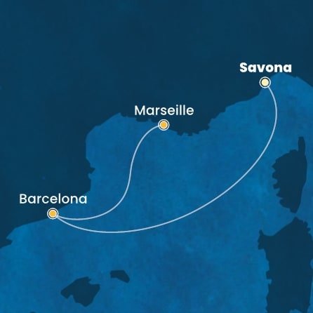 Taliansko, Španielsko, Francúzsko ze Savony na lodi Costa Diadema