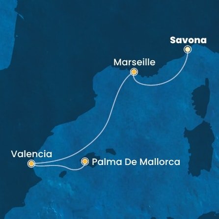 Taliansko, Francúzsko, Španielsko ze Savony na lodi Costa Pacifica