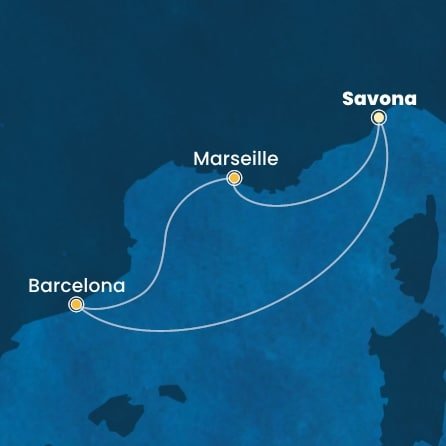 Taliansko, Španielsko, Francúzsko ze Savony na lodi Costa Fascinosa