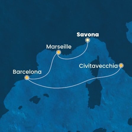 Taliansko, Francúzsko, Španielsko ze Savony na lodi Costa Toscana