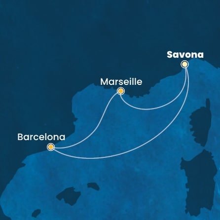 Taliansko, Francúzsko, Španielsko ze Savony na lodi Costa Toscana
