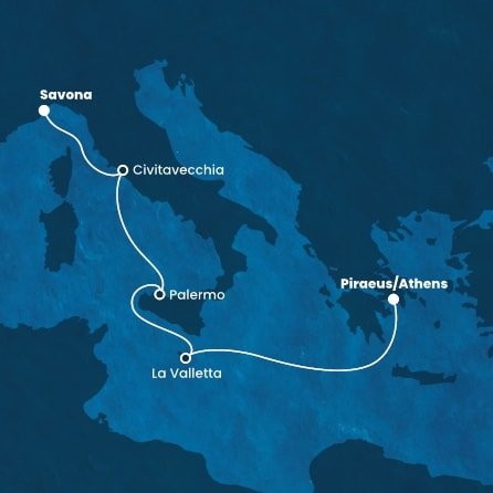 Taliansko, Malta, Grécko ze Savony na lodi Costa Fortuna
