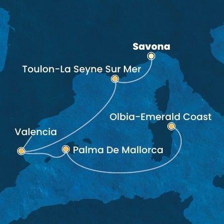 Taliansko, Francúzsko, Španielsko ze Savony na lodi Costa Pacifica
