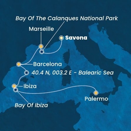 Taliansko, Francúzsko, Španielsko ze Savony na lodi Costa Toscana
