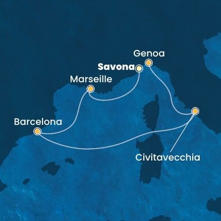 Taliansko, Francúzsko, Španielsko ze Savony na lodi Costa Toscana