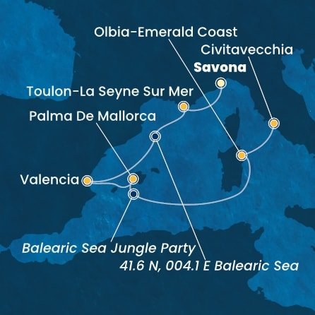 Taliansko, Francúzsko, Španielsko ze Savony na lodi Costa Pacifica