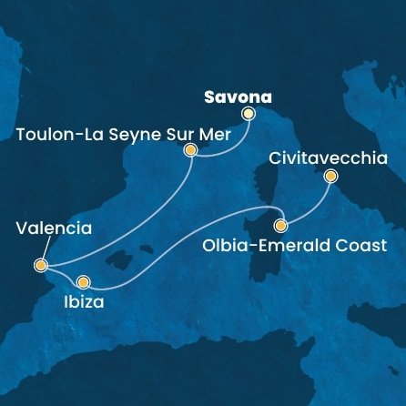 Taliansko, Francúzsko, Španielsko ze Savony na lodi Costa Pacifica