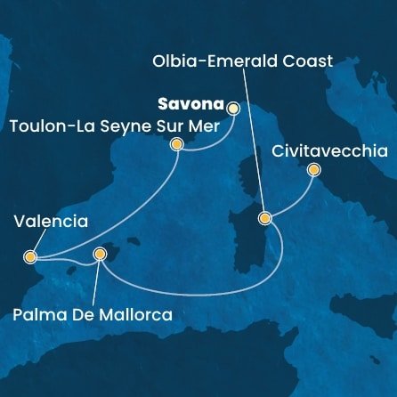 Taliansko, Francúzsko, Španielsko ze Savony na lodi Costa Pacifica