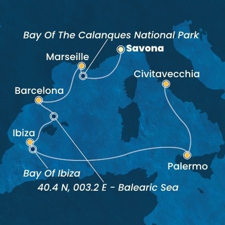 Taliansko, Francúzsko, Španielsko ze Savony na lodi Costa Toscana