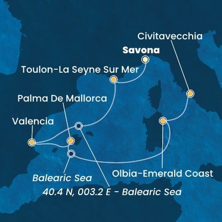 Taliansko, Francúzsko, Španielsko ze Savony na lodi Costa Pacifica
