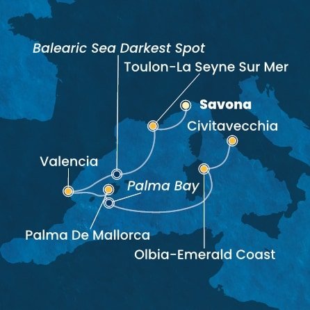 Taliansko, Francúzsko, Španielsko ze Savony na lodi Costa Pacifica
