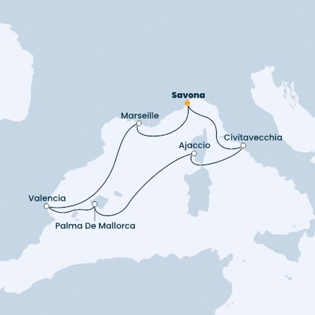 Taliansko, Francúzsko, Španielsko zo Savony na lodi Costa Diadema