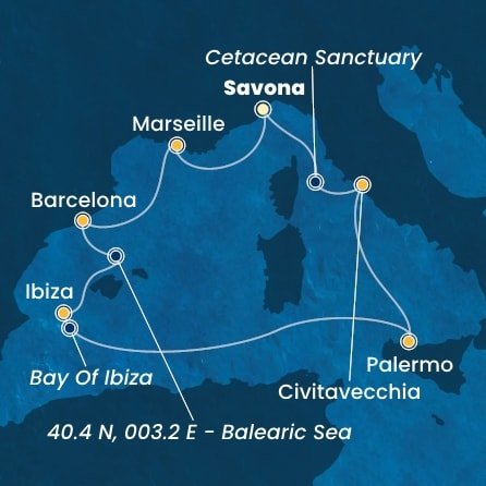 Taliansko, Francúzsko, Španielsko ze Savony na lodi Costa Toscana
