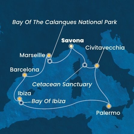 Taliansko, Francúzsko, Španielsko ze Savony na lodi Costa Toscana