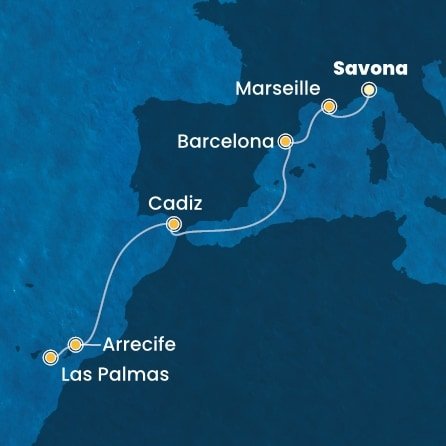 Taliansko, Francúzsko, Španielsko ze Savony na lodi Costa Pacifica