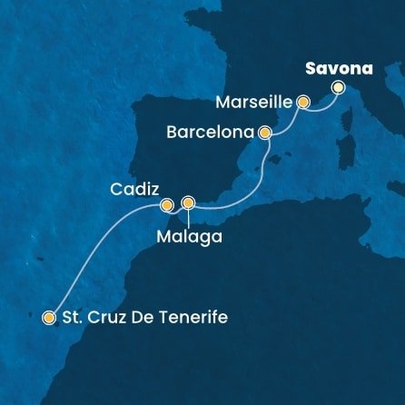 Taliansko, Francúzsko, Španielsko ze Savony na lodi Costa Smeralda