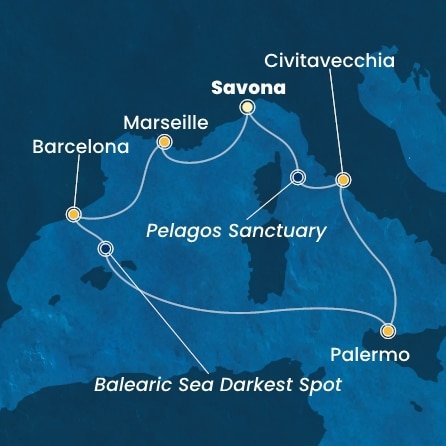 Taliansko, Francúzsko, Španielsko ze Savony na lodi Costa Toscana