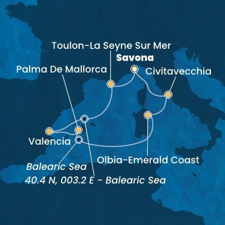 Taliansko, Francúzsko, Španielsko ze Savony na lodi Costa Pacifica