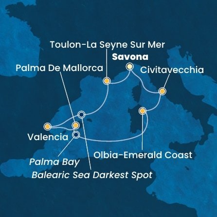 Taliansko, Francúzsko, Španielsko ze Savony na lodi Costa Pacifica