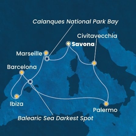 Taliansko, Francúzsko, Španielsko ze Savony na lodi Costa Smeralda