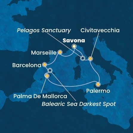 Taliansko, Francúzsko, Španielsko ze Savony na lodi Costa Toscana