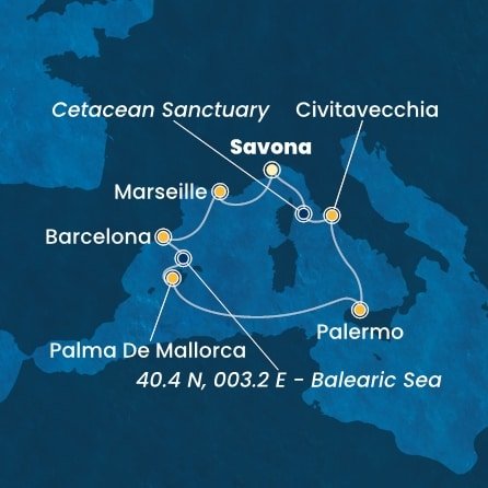 Taliansko, Francúzsko, Španielsko ze Savony na lodi Costa Smeralda