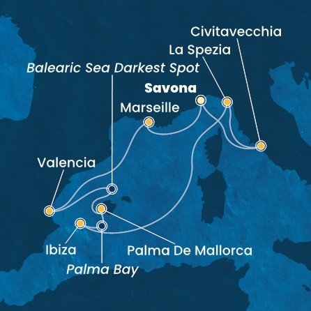 Taliansko, Francúzsko, Španielsko ze Savony na lodi Costa Pacifica