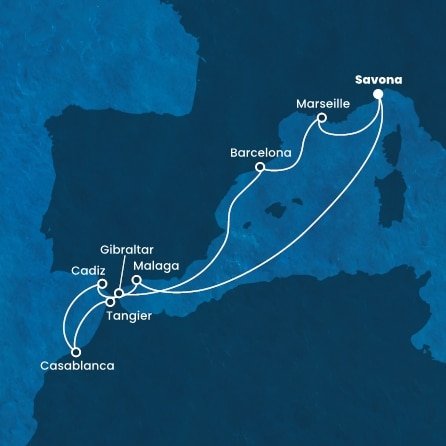 Taliansko, Španielsko, Maroko, Gibraltár, Francúzsko ze Savony na lodi Costa Fortuna