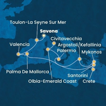 Taliansko, Francúzsko, Španielsko, Grécko ze Savony na lodi Costa Pacifica