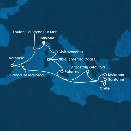 Taliansko, Francúzsko, Španielsko, Grécko ze Savony na lodi Costa Pacifica