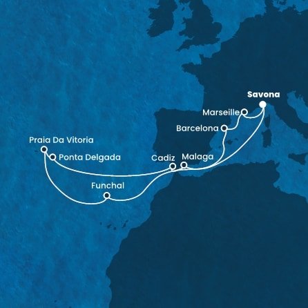 Taliansko, Španielsko, Portugalsko, Francúzsko zo Savony na lodi Costa Fortuna