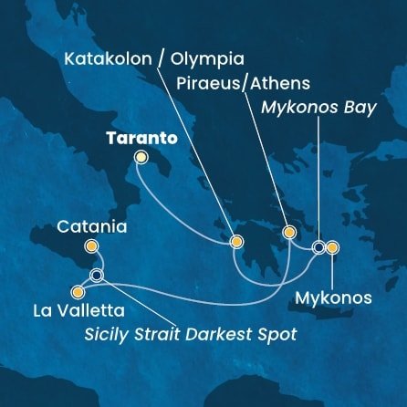 Taliansko, Grécko, Malta na lodi Costa Fascinosa