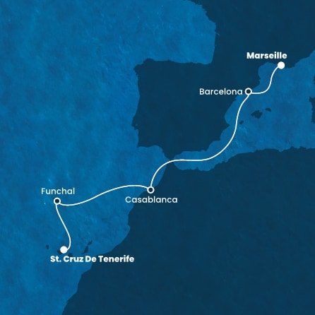 Španielsko, Portugalsko, Maroko, Francúzsko z Tenerife na lodi Costa Fortuna